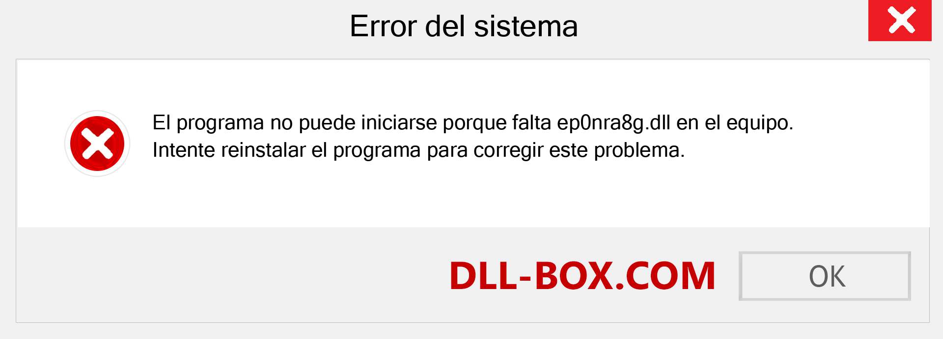 ¿Falta el archivo ep0nra8g.dll ?. Descargar para Windows 7, 8, 10 - Corregir ep0nra8g dll Missing Error en Windows, fotos, imágenes